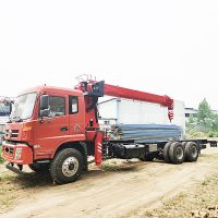 供應工程建築汽車底盤改裝汽車平板12噸液壓控製隨車吊汽車吊車