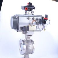 氣動v型調節閥-V型不鏽鋼法蘭球閥工廠價直銷